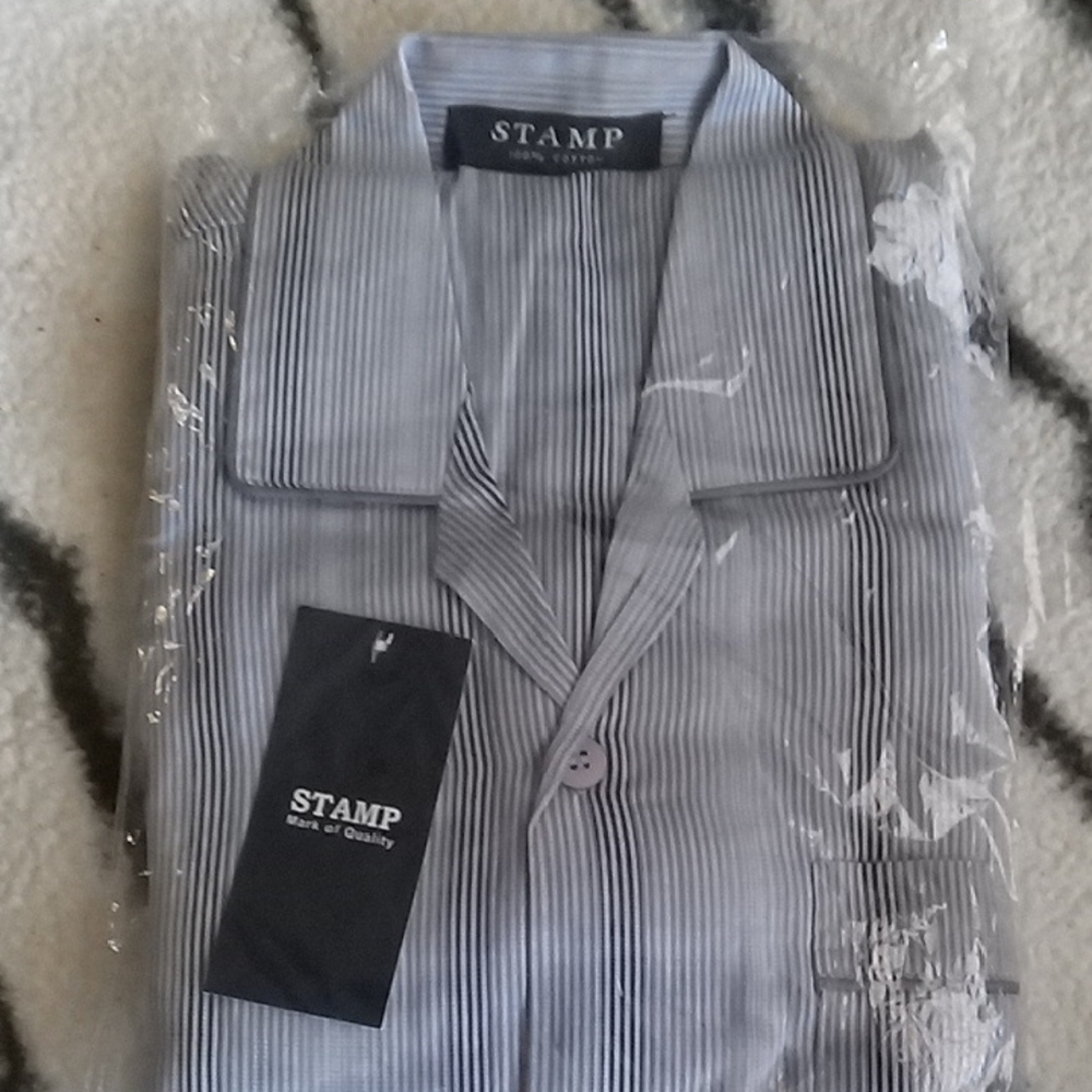 Stampd Men’s Black and White Striped Button-Down Shirt